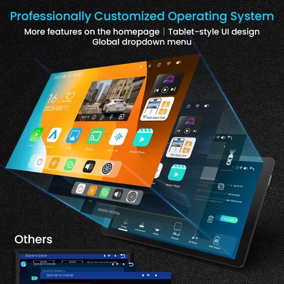 11" Large Wireless Apple CarPlay Screen for Car - with 4K Dash Cam/1080p BU cam - Picture 7 of 9